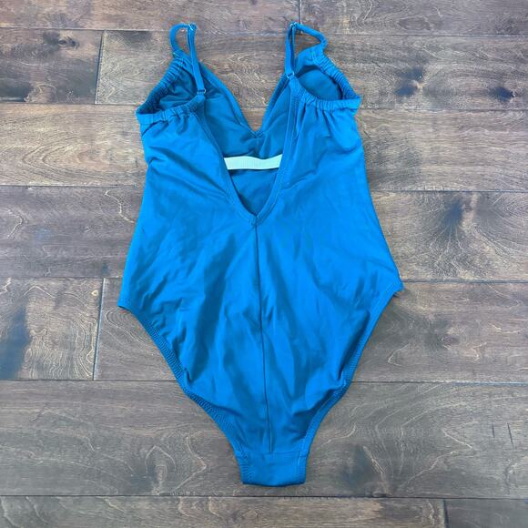 Kona Sol Women's Small One piece Swimsuit Green V-Neck - Picture 6 of 9